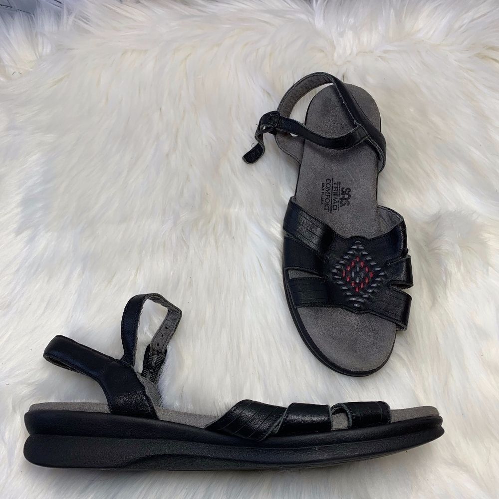 SAS‎ Hurache Black Quarter Strap Sandals Si…